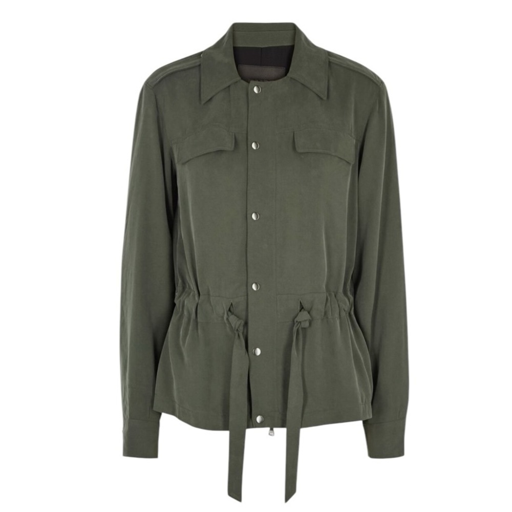 EUC PAIGE Tierra dark green modal overshirt Size M